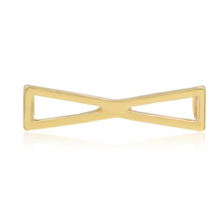 A charming gold bow-shaped shoe charm for a playful touch.