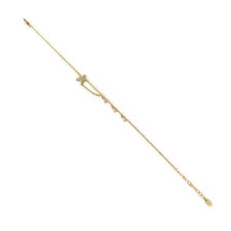 Detailed view of the Dainty CZ Starfish Bracelet's secure lobster clasp and extension chain.