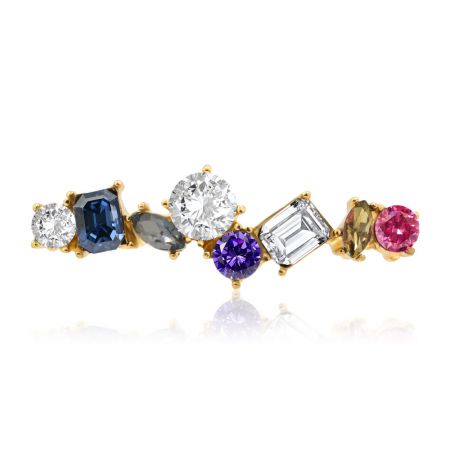 Detailed view of the Colorful Glass Shoe Charm showcasing its intricate design and vibrant gemstones.