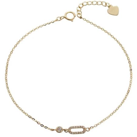 925 Sterling Zilver 14K Vergulde Geometrische Cubic Zirconia Armbanden voor Vrouwen - Een set van vijf 14K vergulde 925 sterling zilveren armbanden met geometrische ontwerpen en baguette geslepen cubic zirconia stenen, weergegeven op een schone witte achtergrond.