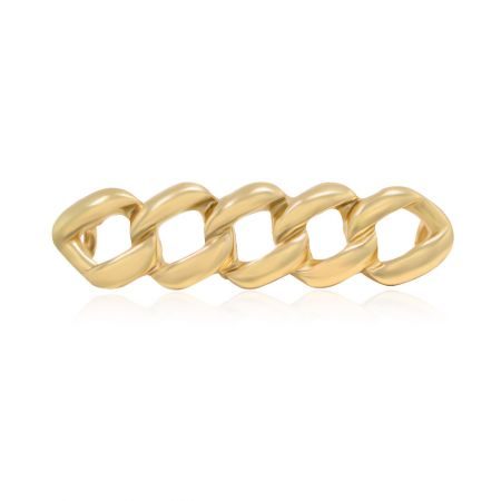 A stylish gold Cuban link chain shoe charm for a bold look.