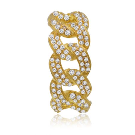 Angled perspective of the Gold Braided Wedding Band, displaying the ring's polished surface and brilliant shine.