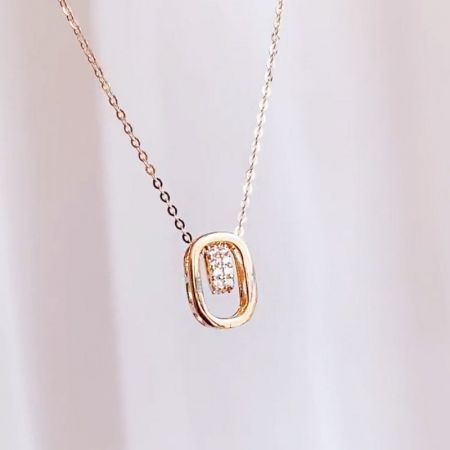 Full view of the sterling silver necklace, perfect for wholesale jewelry collections.