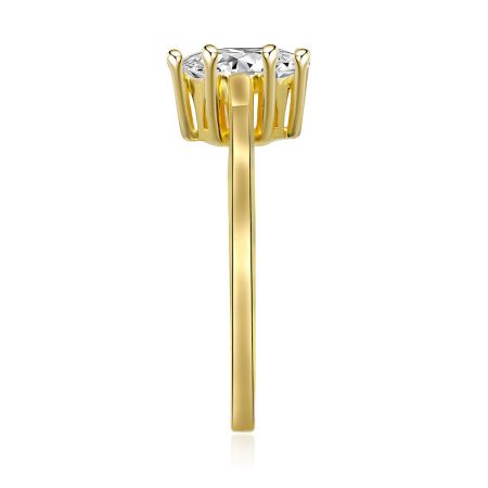 Back view of the grooved band solitaire ring, showcasing the fine craftsmanship.
