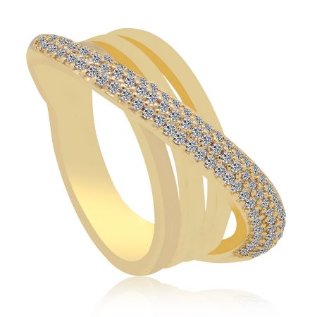 Side view of the Delicate CZ Wrap Ring showcasing the brilliant cubic zirconia encrustation.