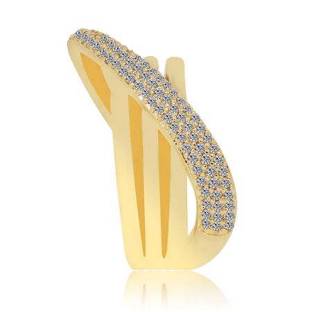 Detailed view of the Delicate CZ Wrap Ring's open wrap design, highlighting the fine craftsmanship.
