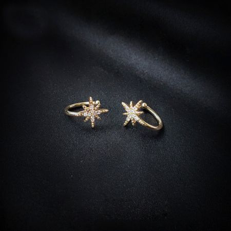 Another angle of the starburst ear cuffs, showing the brilliant gemstones.