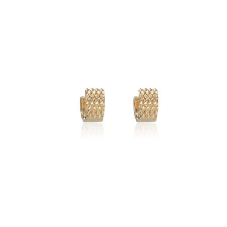 Wide Gold Texture Hoop Earrings - A pair of wide gold texture hoop earrings with a polished finish, designed for a minimalist and modern look.