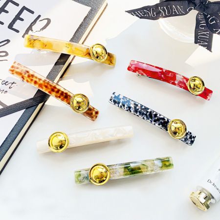 Leopard Print Acetate French Barrette Hair Clips - A collection of stylish leopard print acetate French barrette hair clips in various colors, displayed on a neutral background.