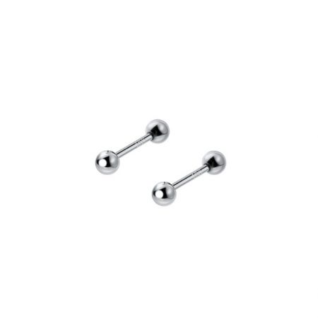 Orecchini a perno a doppia sfera in argento sterling 925 placcati in argento.