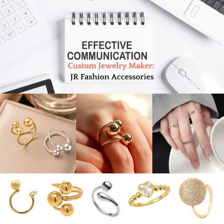 Uma coleção de anéis personalizados da JR Fashion Accessories.