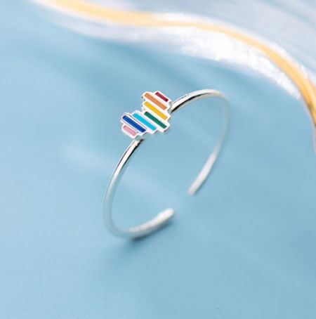 Rainbow heart charm bracelet from the Pride Jewelry collection.