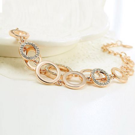 The Endless Link Bracelet shown from another angle, highlighting the shimmer of the white crystals.