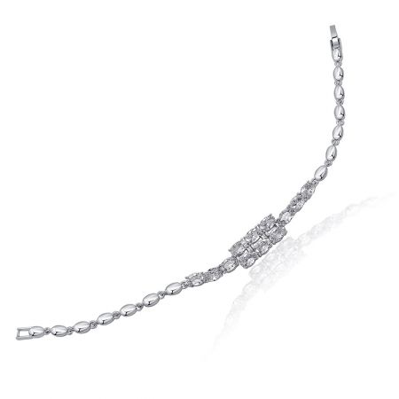 A detailed view of the Marquise Moment Bracelet's decorative centerpiece with brilliant-cut cubic zirconia.