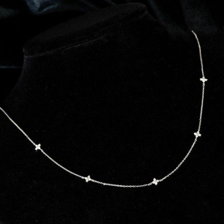 Elegant 925 sterling silver necklace showcasing a detailed butterfly charm.