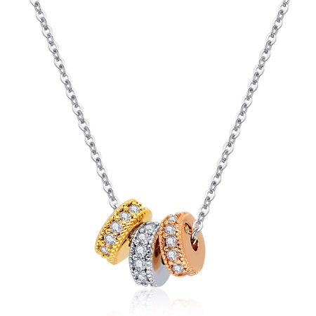Full view of the 3 Circle Necklace showcasing the chain and pendants.