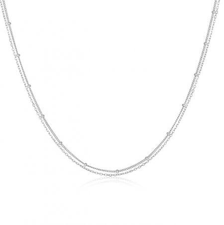 Collar de cadena de plata esterlina 925 con un acabado plateado clásico