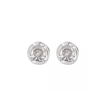 Minimalistische Onregelmatige CZ Stud Oorbellen Groot 925 Sterling Zilver voor Vrouwen Groothandel (5 Paar) - Een paar minimalistische onregelmatige stud oorbellen in 925 sterling zilver, met grote, sprankelende cubic zirconia stenen. Een perfect voorbeeld van moderne groothandel sieraden.