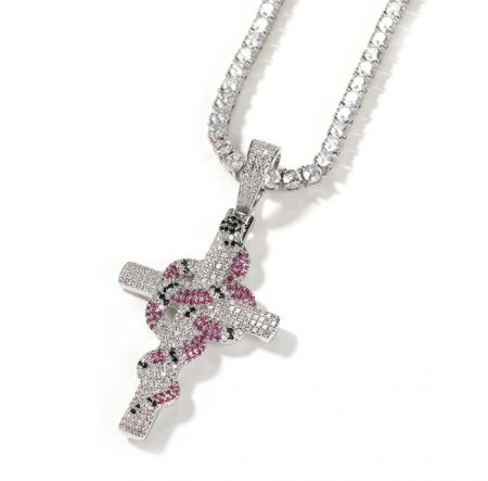 A stylish hip hop necklace with a unique gemstone pendant, available for custom orders.