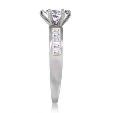 Angled view of the sparkling Band of Bling Ring, highlighting the rhodium plating and the brilliance of the cubic zirconia stones.