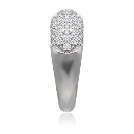 Close-up detail of the 'Has Its Thorns Band' ring, showing the brilliance of the diamond-like cubic zirconia.