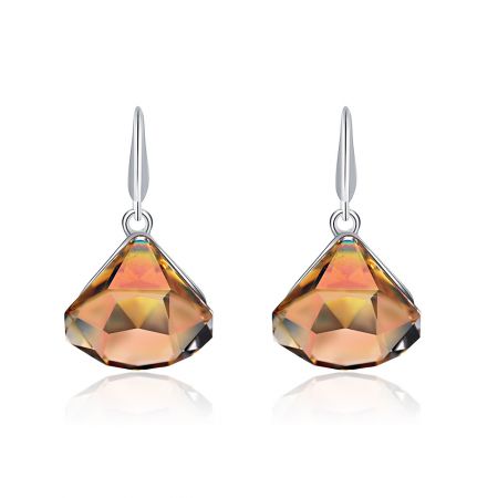 Pendientes Gancho Energic Dorado Swarovski - Pendientes Swarovski Golden Energic Hook con un cristal de corte geométrico en forma de lágrima en un gancho de plata esterlina 925, chapado en rodio.