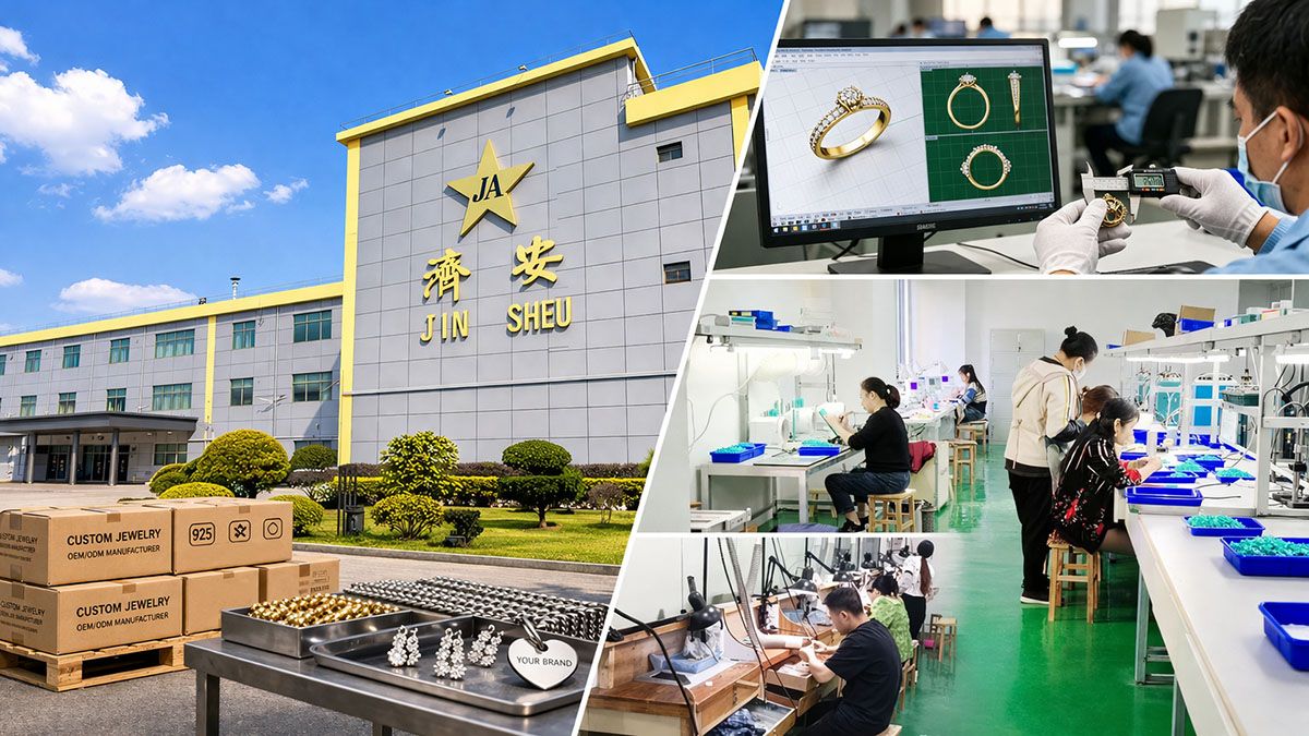 Fabricant de bijoux Jin Sheu fournissant une production de bijoux sur mesure de bout en bout, de la conception à l'emballage en gros.