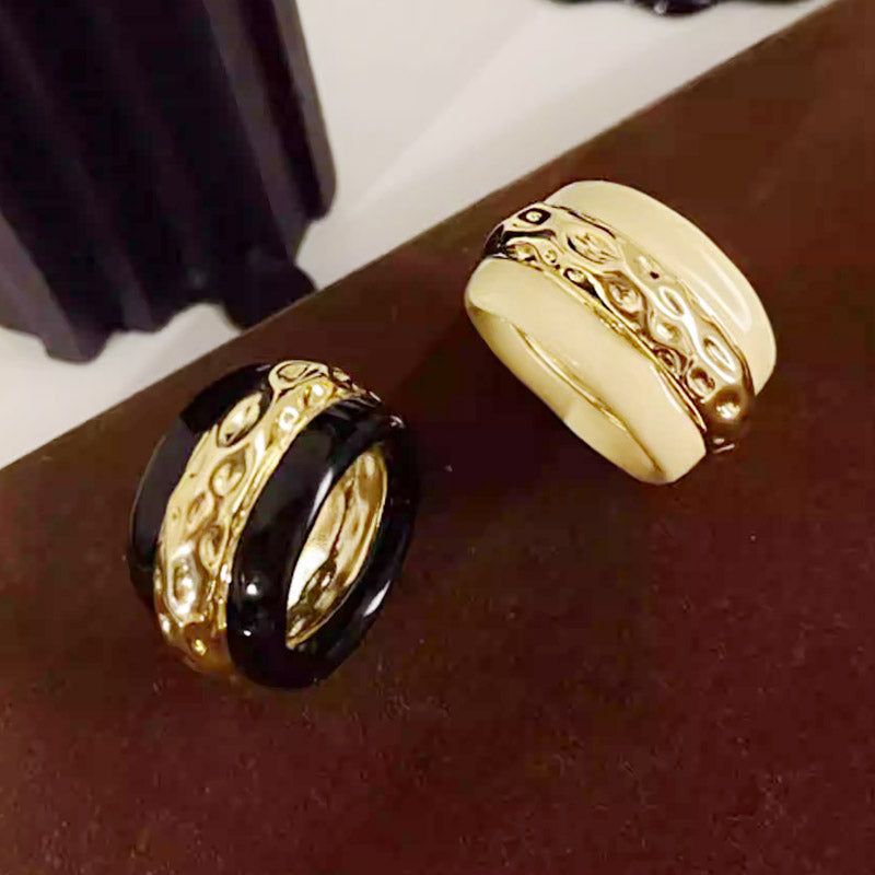 Brass Vintage Double-Color Enamel Rings (Set of 5) | Custom Jewelry ...