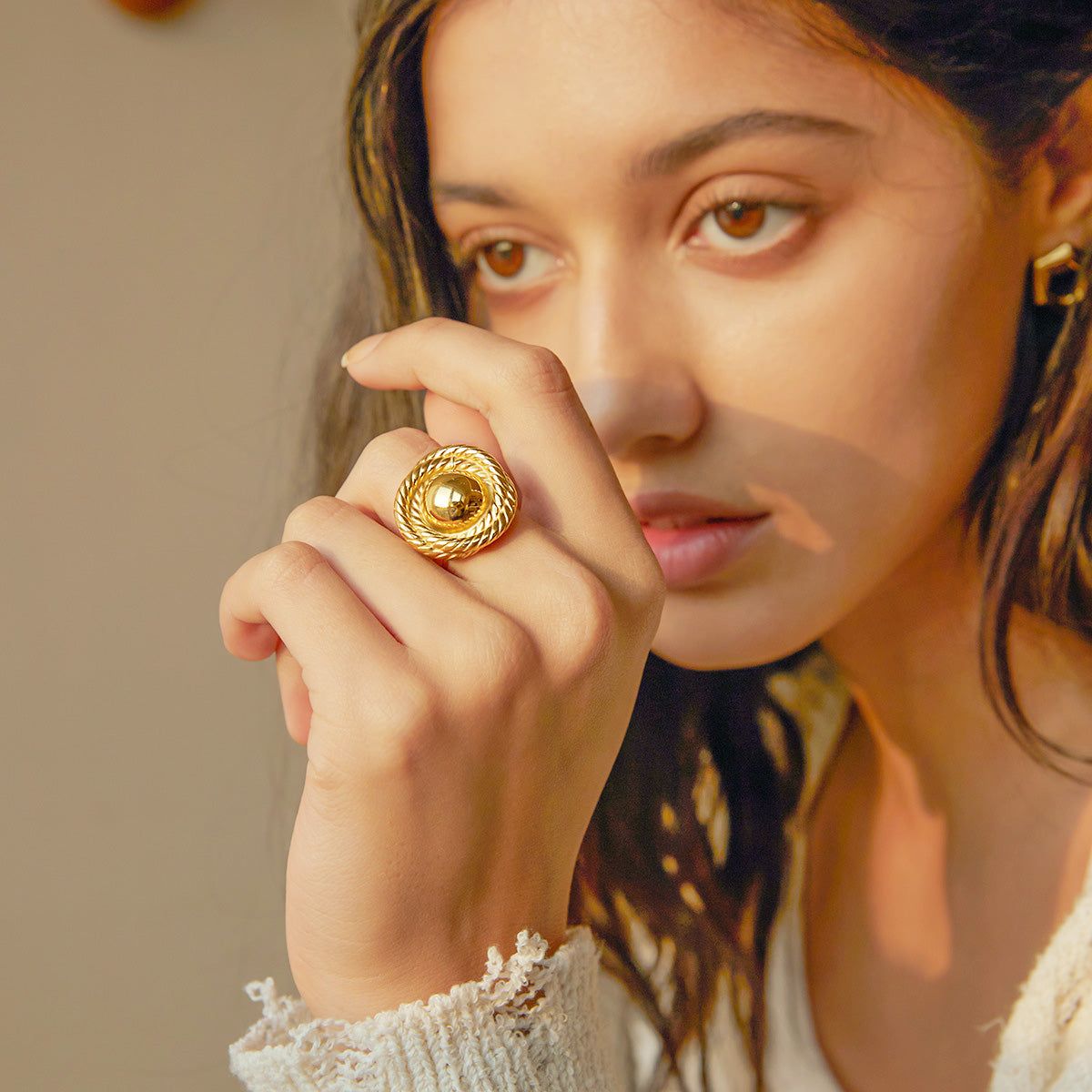 Open Rope Ring Stainless Steel Gold Rope Textured Circle Open Rings Set of 5 | Custom ...