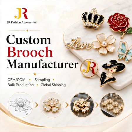 maatwerk broche - B2B op maat gemaakte brochefabrikant die OEM/ODM-ontwerp, grootschalige productie en wereldwijde verzending van premium emaille pins aanbiedt.