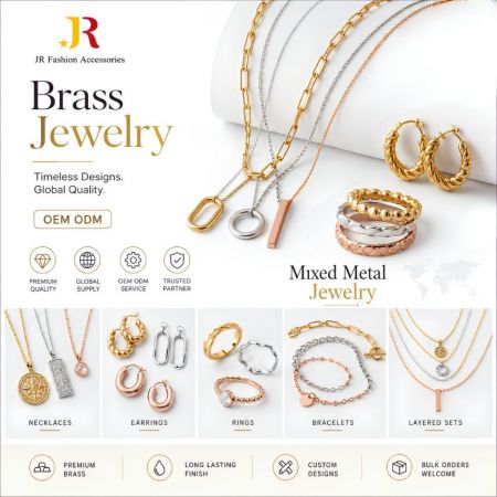 Op Maat Gemaakt Messing Sieraden - B2B op maat gemaakte messing sieraden fabrikant. OEM/ODM groothandelslevering van premium gemengde metalen kettingen, ringen en oorbellen.