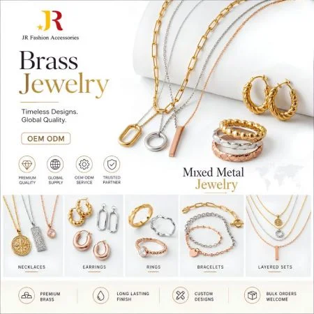 Op Maat Gemaakt Messing Sieraden - B2B op maat gemaakte messing sieraden fabrikant. OEM/ODM groothandelslevering van premium gemengde metalen kettingen, ringen en oorbellen.