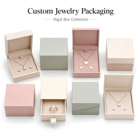 Premium rigide dooscollectie voor aangepaste sieradenverpakking, met lade-uitklapdozen en luxe geschenkdozen.