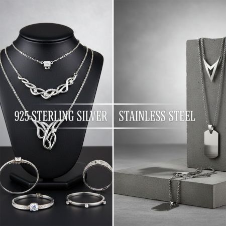 925 Sterling Silver vs. Stainless Steel: A Jewelry Material Comparison - 925 Sterling Silver vs. Stainless Steel: A Jewelry Material Comparison