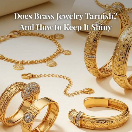 An assortment of shiny, well-maintained brass jewelry pieces, demonstrating proper care.