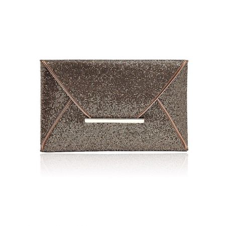 Bronze sequined version of the evening clutch purse with a rose gold clasp.