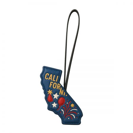 Custom California-themed leather ornament, perfect for tourism and souvenir markets.