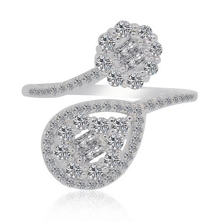 Detailed view of the Sparkle Say Yes Ring showcasing the intricate cubic zirconia setting.