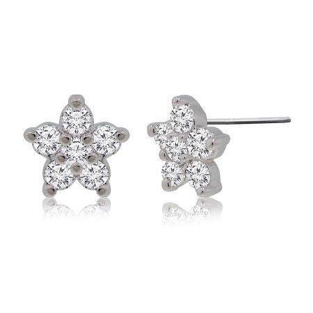 Detailed front and back view of the Shinning Star Stud Earrings showcasing the craftsmanship.