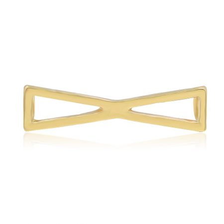 Bow Shoe Charm - A close-up studio shot of the gold-plated brass Bow Shoe Charm, showcasing its polished finish and elegant bow design.