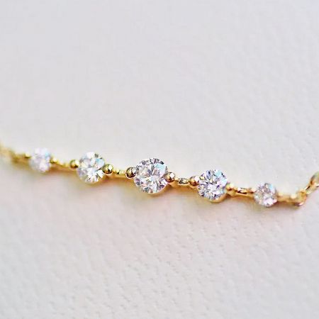 Another angle of the 925 sterling silver zircon bracelet, highlighting its shine.