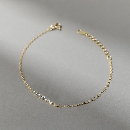 Close-up of the Exquisite Pavé Silver Bracelet highlighting the detailed pavé setting.