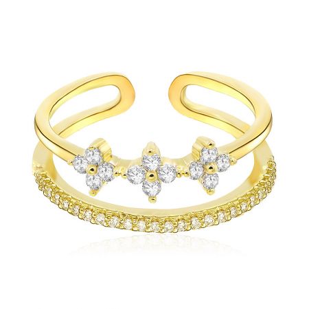 Side view of the Gold Princess Crown Ring highlighting the detailed craftsmanship.