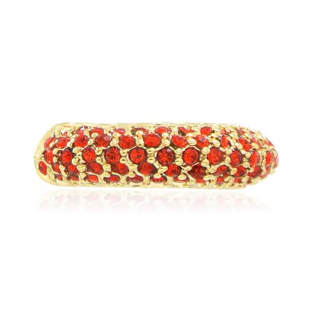 Detailed view of the Real Gold Red Ear Cuff Wrap, highlighting the gold plating and red gemstones.
