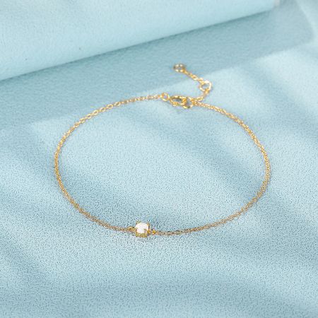 Clean product image of the gold sterling silver opal bracelet.