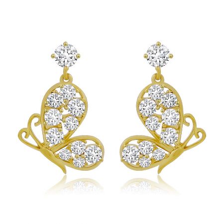Cubic Butterfly Dangle Earrings