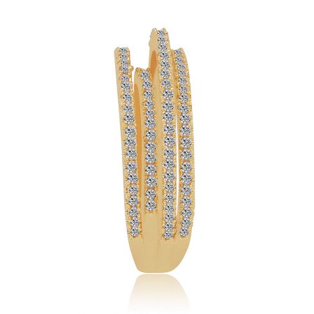 The Intertwined Fashion Eternity Ring shown on a neutral background to emphasize its elegant gold plating and detailed craftsmanship.