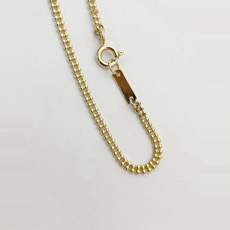 Full view of the double-strand bead chain bracelet showcasing its design.