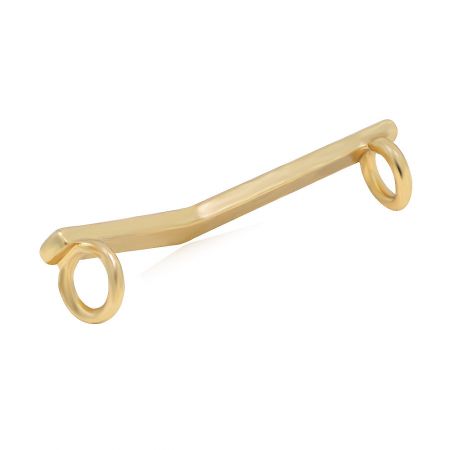 V-shape gold shoe charm with circular ends