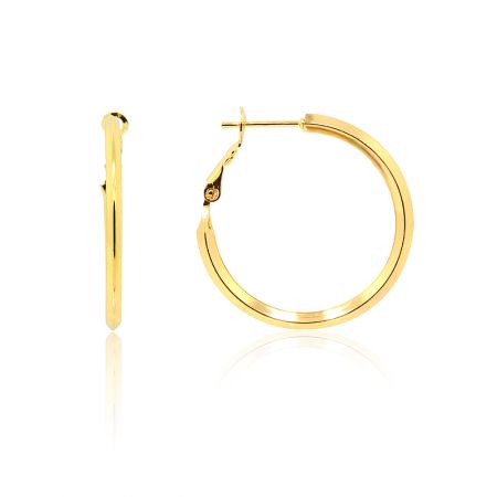 40mm Gold Hoop Die-Cut Earrings - A pair of 40mm gold hoop earrings with an intricate die-cut texture, shown against a white background.